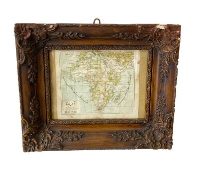 Osmanlı Dönemi Osmanlıca Afrika Haritası (Çerçeveli) AOB1987 - 1