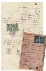 Osmanlı Dönemi Pullu Mühürlü Makbuzlu Resmi Belge OSM25 - Gökçekoleksiyon