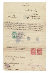 Osmanlı Dönemi Pullu Mühürlü Resmi Belge OSM224 - 