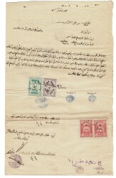 Osmanlı Dönemi Pullu Mühürlü Resmi Belge OSM225 - 