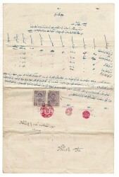 Osmanlı Dönemi Pullu Mühürlü Resmi Belge OSM24 - Gökçekoleksiyon