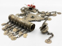 Osmanlı Dönemi Zincirli Gümüş Hamayıl (Cevşen) – Ağır Gramaj Koleksiyonluk AOB2971 - 3