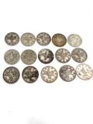 Osmanlı Gümüş 2 Kuruş Hamit 15 Adet Lot ÇT OMP3050 - Gökçekoleksiyon