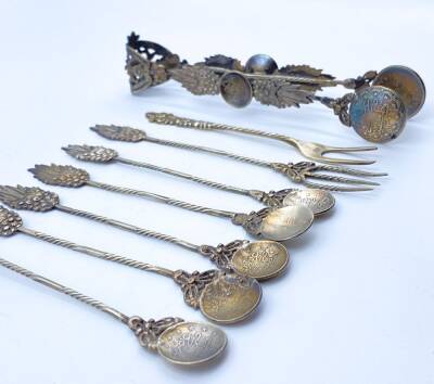 Osmanlı Dönemi Gümüş Çay Seti – Orijinal Kutusunda | 207.75gr Nadir AOB1729 - 3