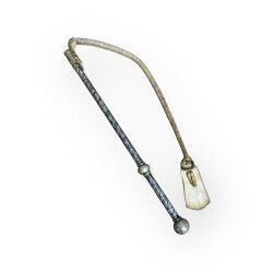 Osmanlı Gümüş Savatlı Kamçı – 170gr | Kalın Saplı Büyük Boy Nadir AOB6060 - 3