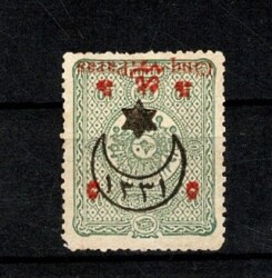 Osmanlı İmparatorluğu I. Dünya Savaşı Dönemi 1915 Emisyonu 1331 Çifte Sürşarjlı Hilal Yıldız Posta Pulu (Damgasız) PPT2878 - Gökçekoleksiyon