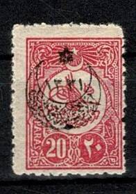 Osmanlı İmparatorluğu Sultan V. Mehmed Reşat Dönemi I. Dünya Savaşı Dönemi 1915 Emisyonu 1331 Sürşarjlı 20 Para Posta Pulu (Damgasız) PPT2879_Kopya(1) - 1