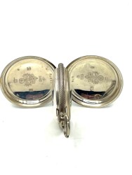 Osmanlı Kadran Anahtar Kurmalı Köstekli Gümüş Cep Saati – 44 mm | Çil Kondisyon (#1.20) SAA268 - 4