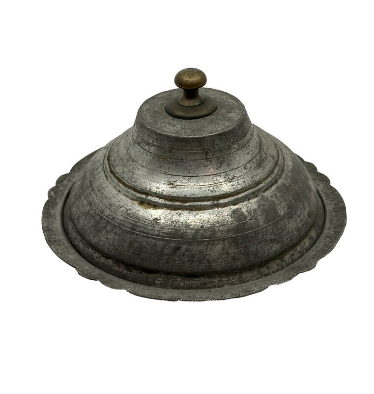 Osmanlı Kapaklı Bronz Sahan – 22 cm | Koleksiyonluk El İşçiliği Antika AOB3917 - 1