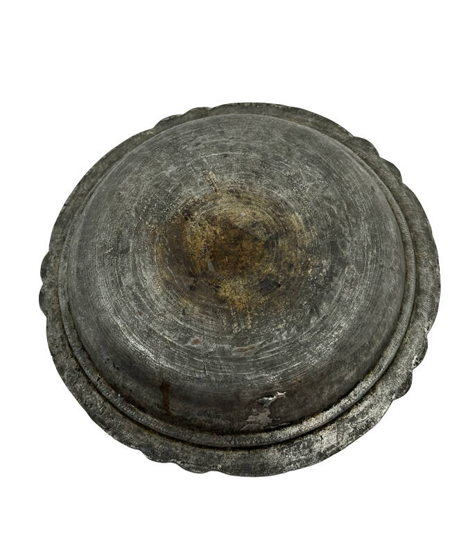 Osmanlı Kapaklı Bronz Sahan – 22 cm | Koleksiyonluk El İşçiliği Antika AOB3917 - 3