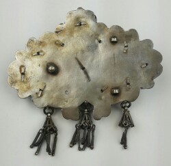 Osmanlı Mineli Telkari İşçilikli Gümüş Kemer Tokası – Ateş Kehribarlı Nadir Büyük Boy AOB135 - 3