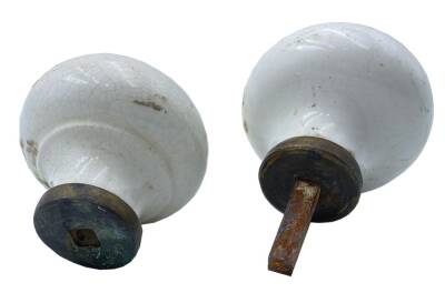Antika Porselen Kapı Topuzu Çifti – Vintage Mimari Parça AOB1699 - 1