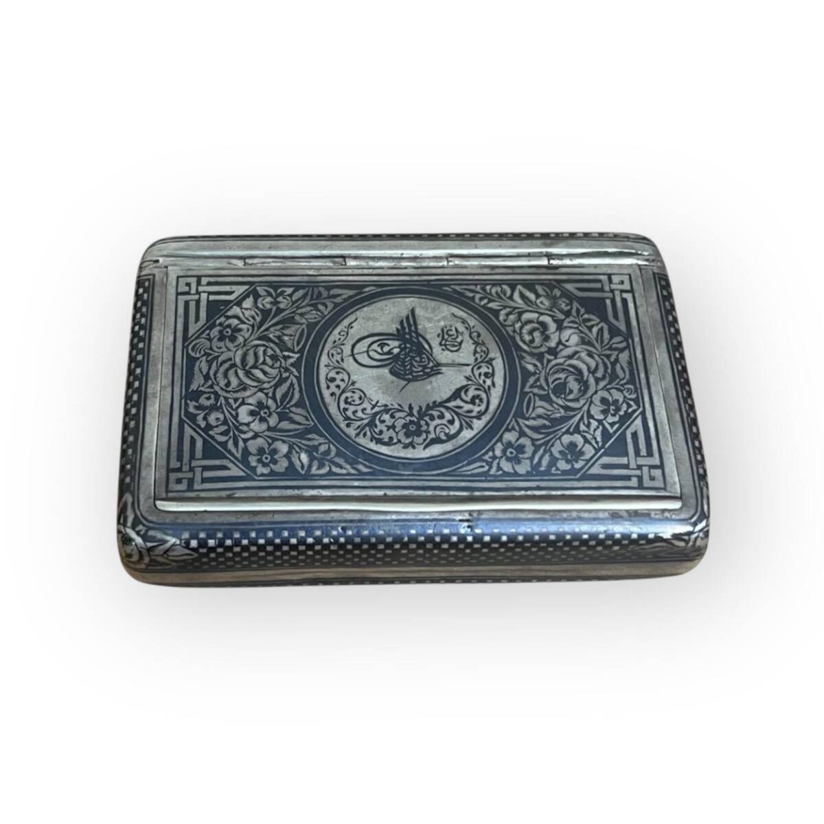 Osmanlı Tuğralı Gümüş Savatlı Van Damgalı Tütün Tabakası AOB6089 - 1