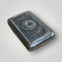 Osmanlı Tuğralı Gümüş Savatlı Van Damgalı Tütün Tabakası AOB6089 - 7