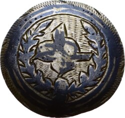 Osmanlı Tuğralı Savatlı Gümüş Düğme MVT312 - Gökçekoleksiyon