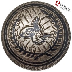 Osmanlı Tuğralı Savatlı Gümüş Düğme MVT315 - Gökçekoleksiyon