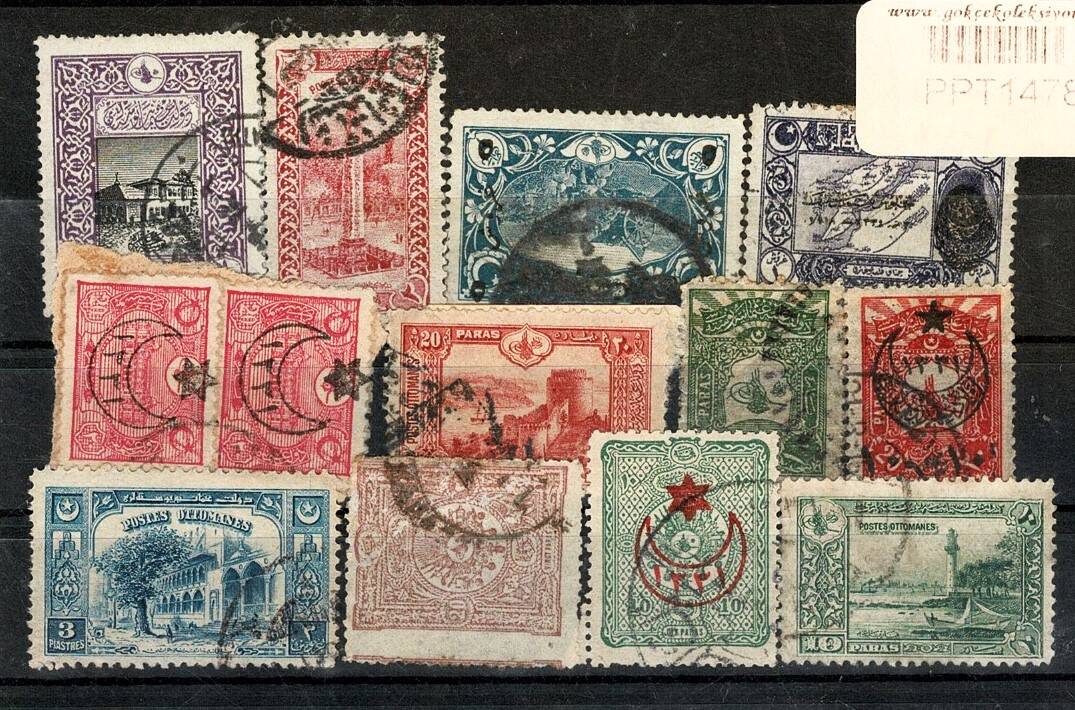 Osmanlı ve Erken Cumhuriyet Dönemi Manzaralı ve Sürşarjlı Posta Pulu Lotu (11 Adet) PPT2736 - 1