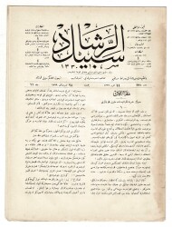 Osmanlıca Sebîlürreşâd Dergisi - Cilt : 11 , Sayı: 274 - 11 Aralık 1913 - 