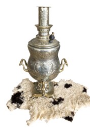 Osmanlıca Yazılı Antika Gümüş Kaplama Semaver AOB1893 - 1