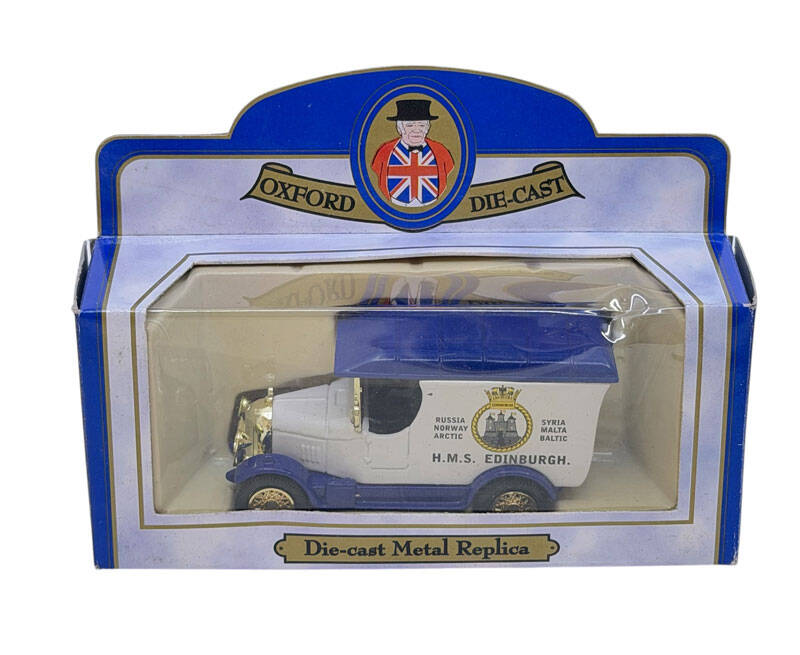Oxford Die-Cast İngiltere Üretimi H.M.S. Edinburgh Temalı Vintage Panel Van Metal Model Araç (Sıfır Ürün) AOB6261 - 1