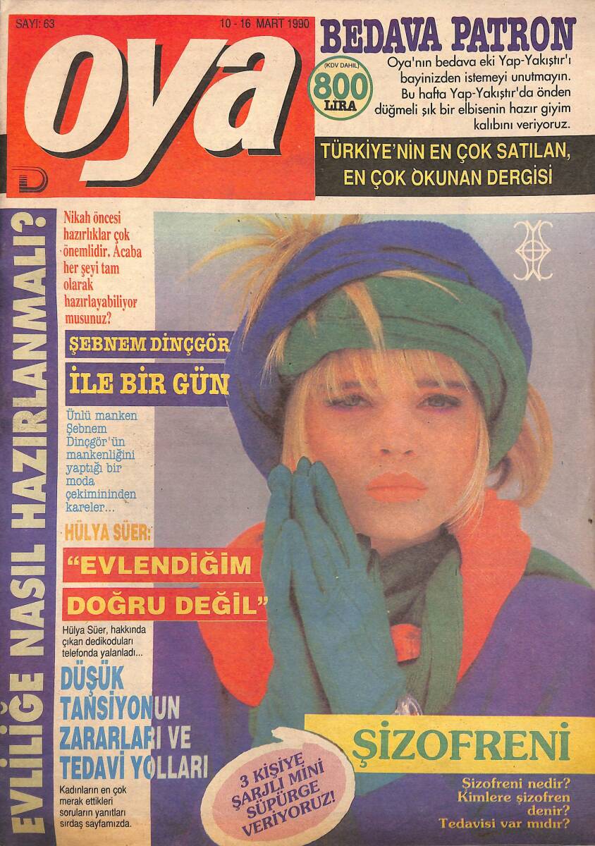 Oya Magazin Dergisi 10-16 Mart 1990 Sayı : 63 - Hülya Süer ''Evlendiğim Doğru Değil'' NDR101415 - 1