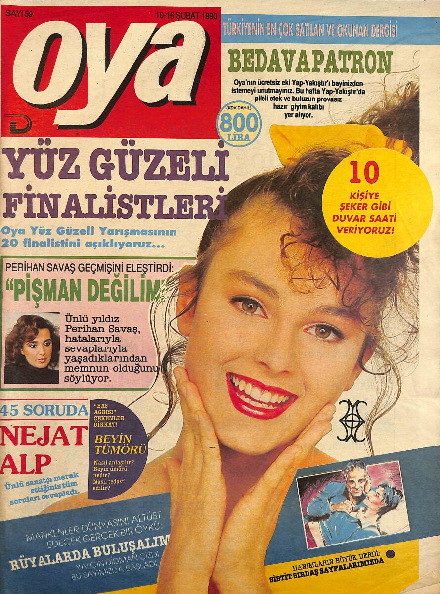 Oya Magazin Dergisi 10-16 Şubat 1990 Sayı : 59 - Perihan Savaş ''Yaptığım Hiçbir Şeyden Pişman Değilim'' NDR101443 - 1