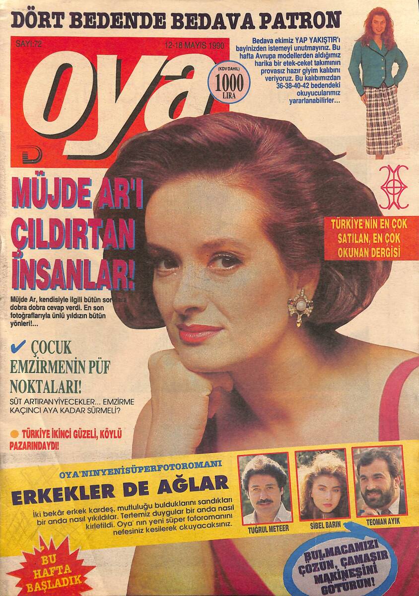 Oya Magazin Dergisi 12-18 Mayıs 1990 Sayı : 72 - Best Sigara Reklamı - Müjde Ar ''İnsanlar Beni Çıldırtıyor'' NDR101424 - 1