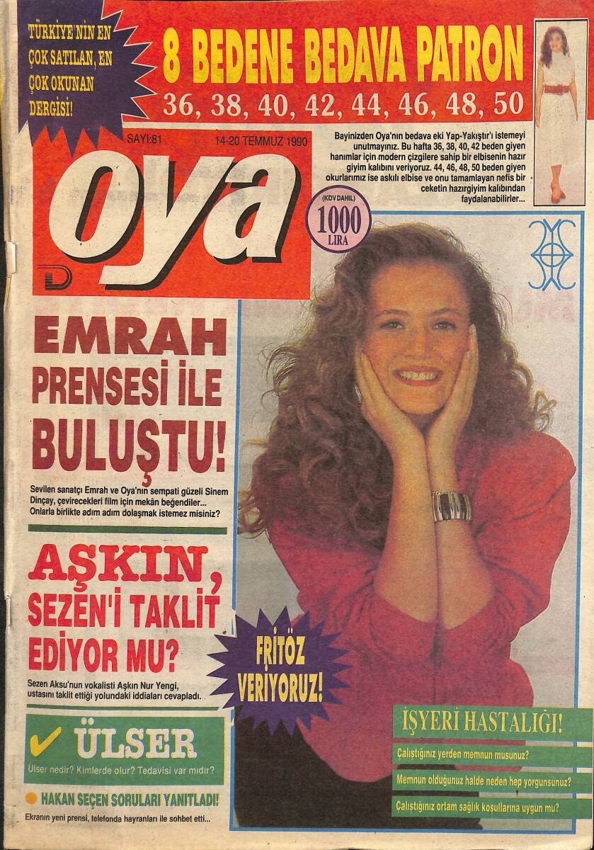 Oya Magazin Dergisi 14-20 Temmuz 1990 Sayı : 81 - Küçük Emrah Prensesi İle Buluştu NDR101436 - 1