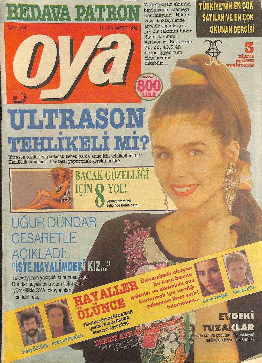 Oya Magazin Dergisi 16-23 Mart 1990 Sayı : 64 - Bülent Ersoy Hiçbir Şeye Aldırmıyor NDR101426 - 1