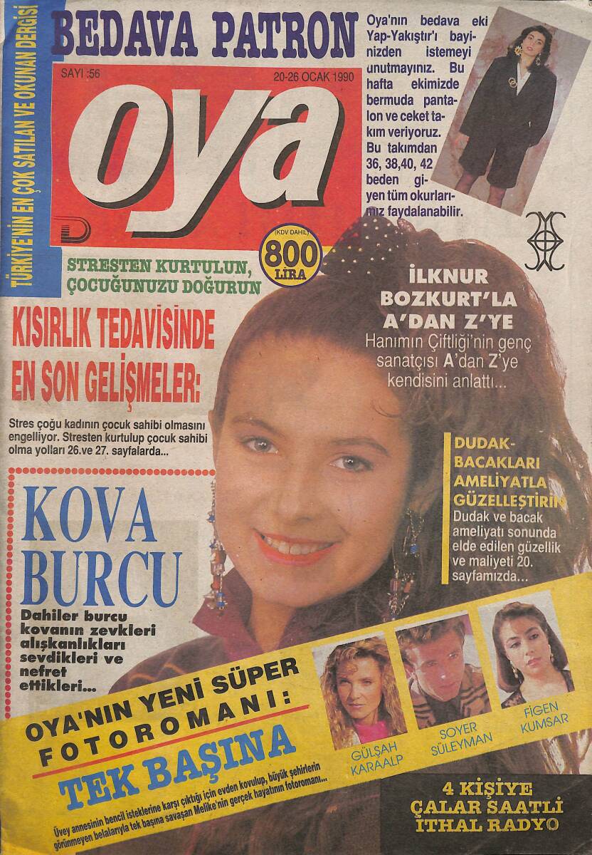 Oya Magazin Dergisi 20-26 Ocak 1990 Sayı : 56 - Geçmişten Günümüze Ajda Pekkan NDR101419 - 1