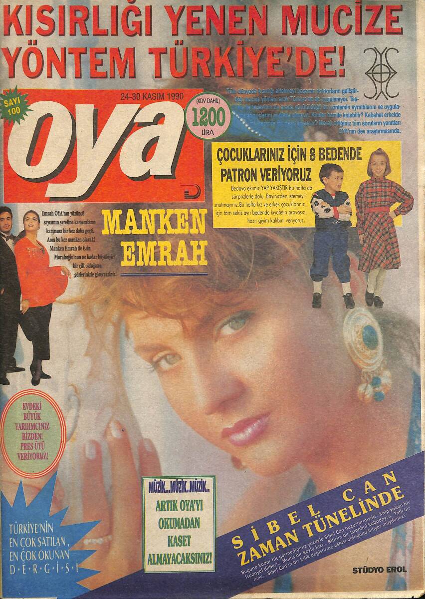 Oya Magazin Dergisi 24-30 Kasım 1990 Sayı : 100 - Ahmet Kaya Pazarda Satıcı Olmak İstiyordu... - ÜLKER Çikolata Reklam NDR101437 - 1