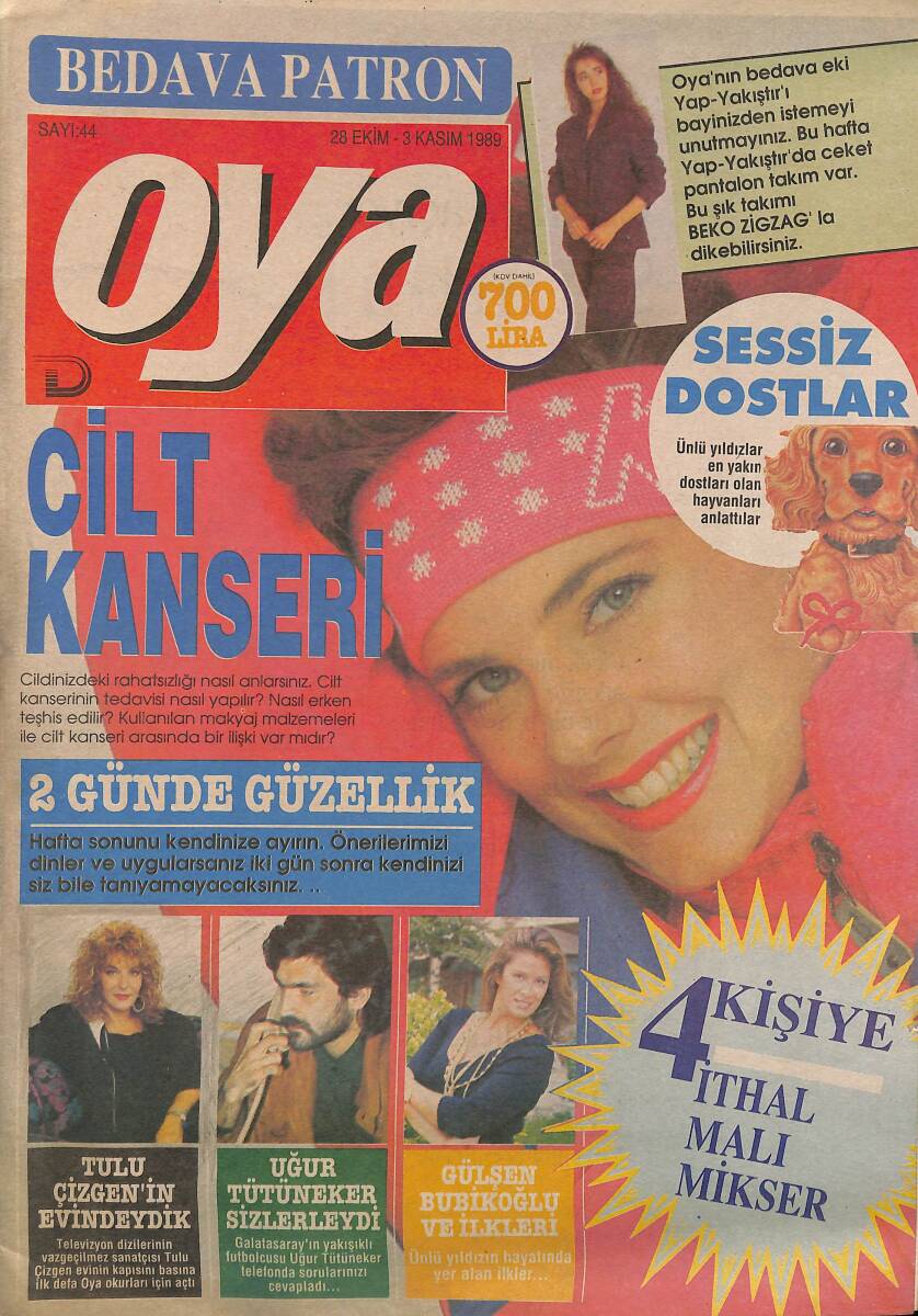 Oya Magazin Dergisi 28 Ekim-3 Kasım 1989 Sayı : 44 - Gülşen Bubikoğlu Ve İlkleri NDR101457 - 1