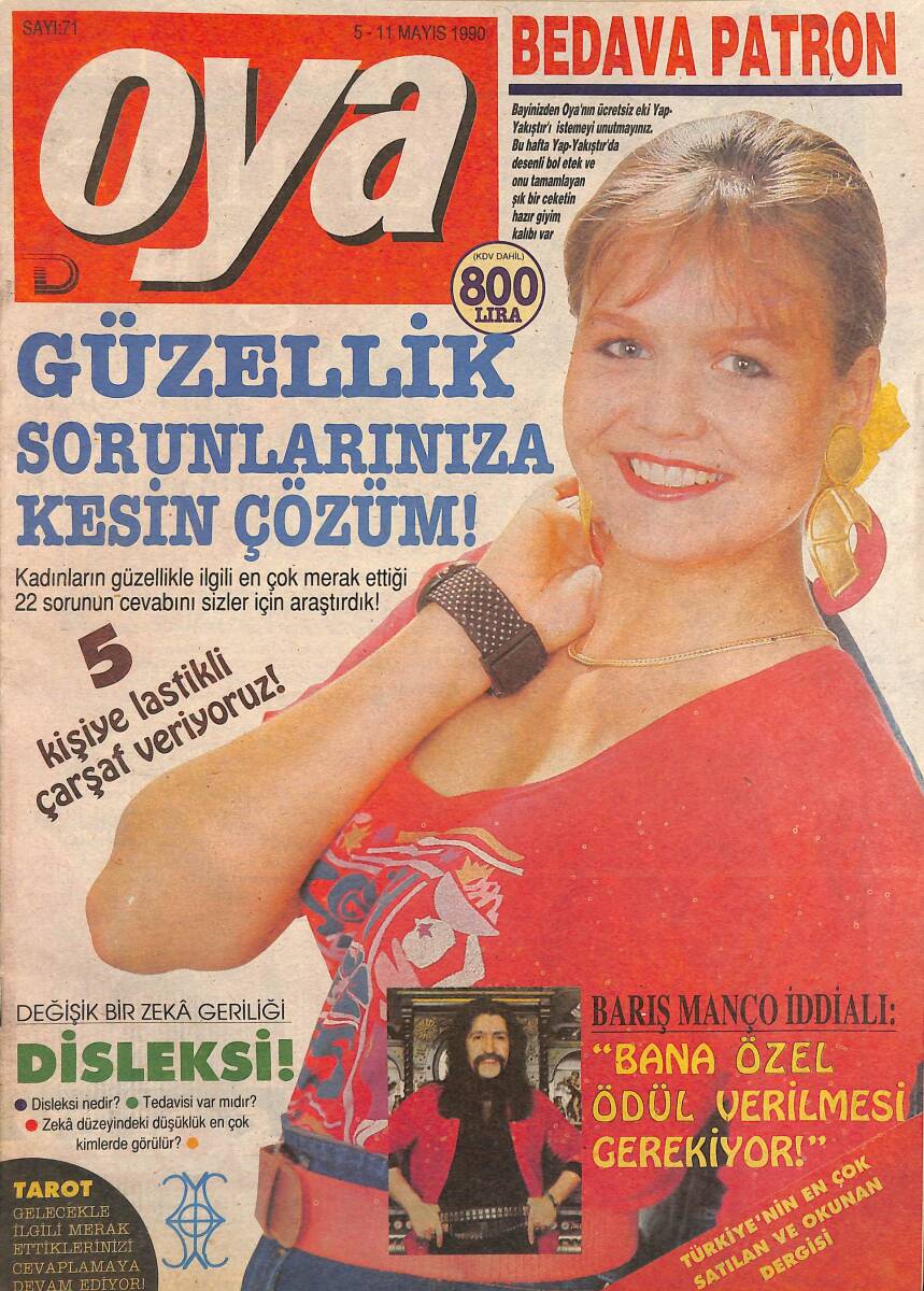 Oya Magazin Dergisi 5-11 Mayıs 1990 Sayı : 71 - Barış Manço '' Ben Özel Ödül Almalıyım'' NDR101430 - 1