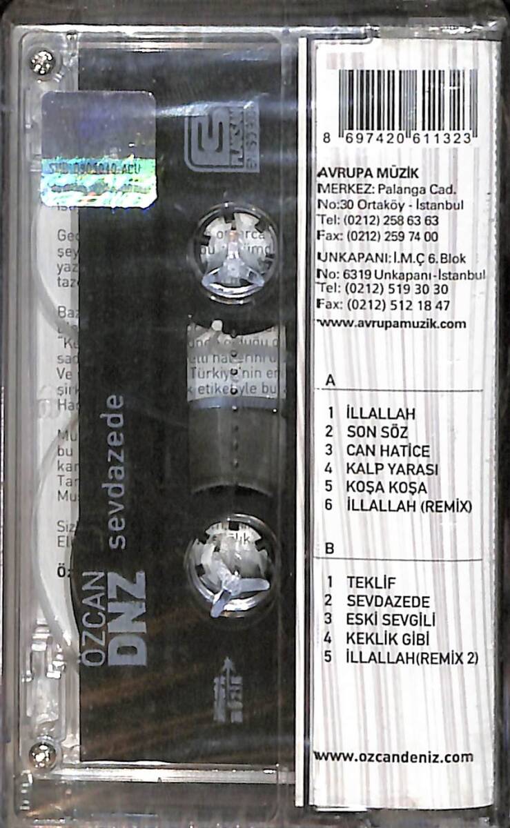 Özcan Deniz - Sevdazede Orijinal Kaset (Sıfır) KST31091 - 2
