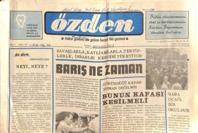 Özden Gazetesi 1 Ocak 1974 - Baba Ocağı Bir Okuldur GZ109684 - 1