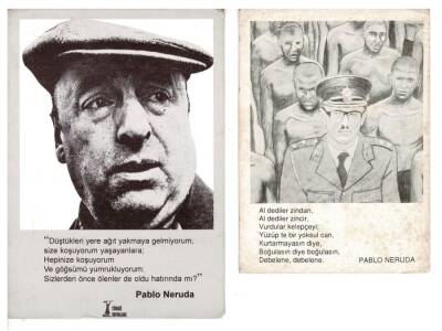 Pablo Neruda x 2 Şiir Kartpostal KRT8009 - 1