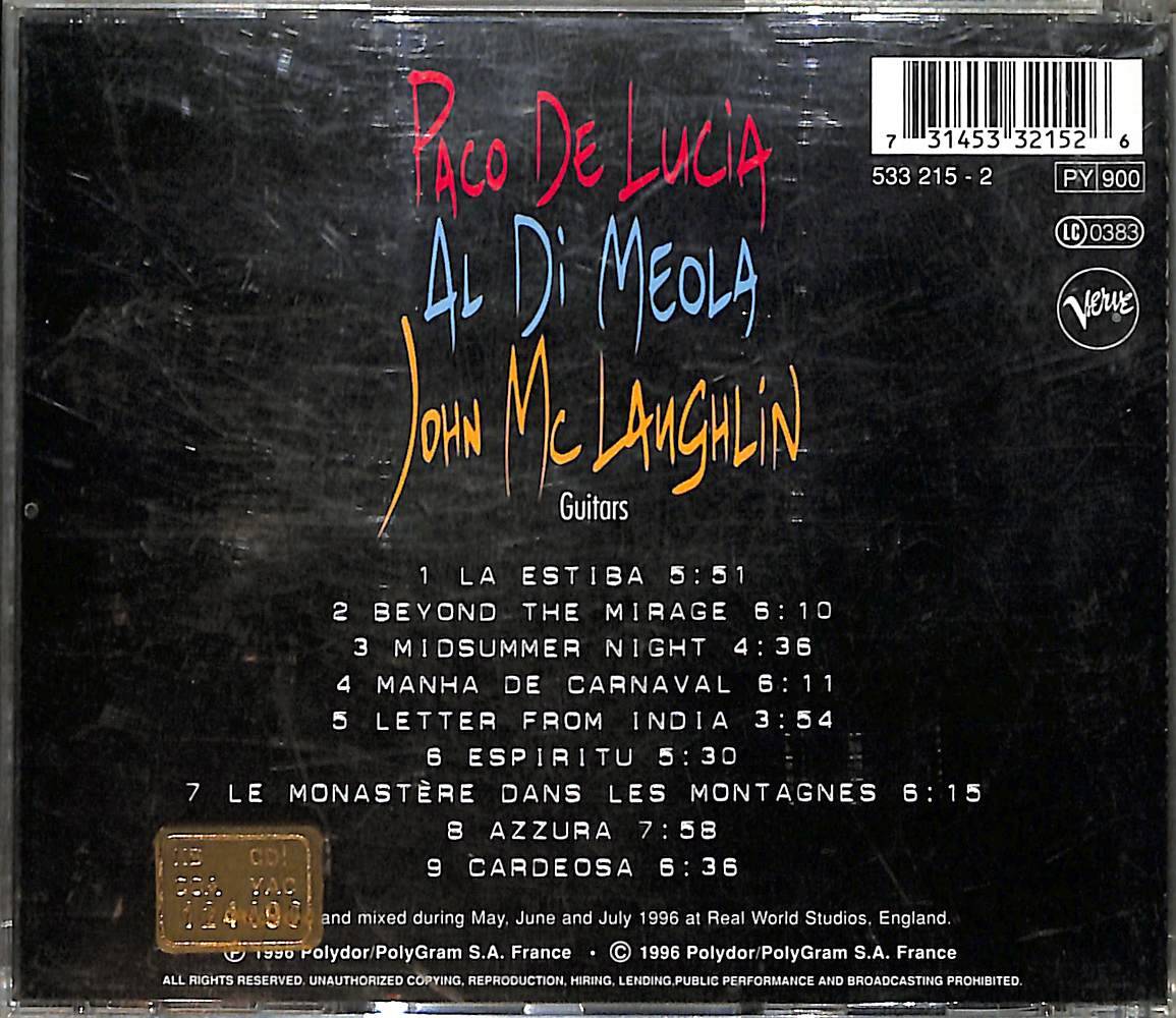 Paco De Lucía, Al Di Meola, John McLaughlin ‎– The Guitar Trio CD (İkinci El) CD5555 - 2