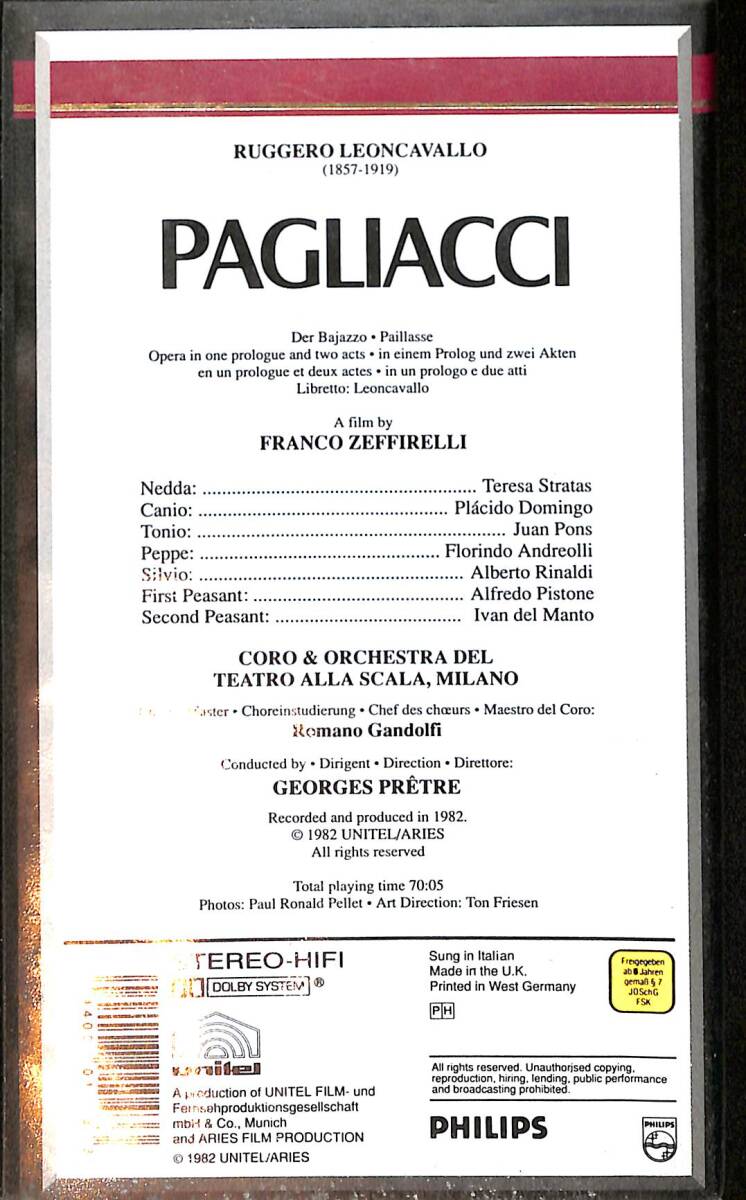 Pagliacci VHS Film (İkinci El) VHS3 - 2