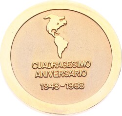 Panamerikan Spor Organizasyonu (1948-1988) 40.Yılı Altın Kaplama Hatıra Madalyon MVM2079 - 2