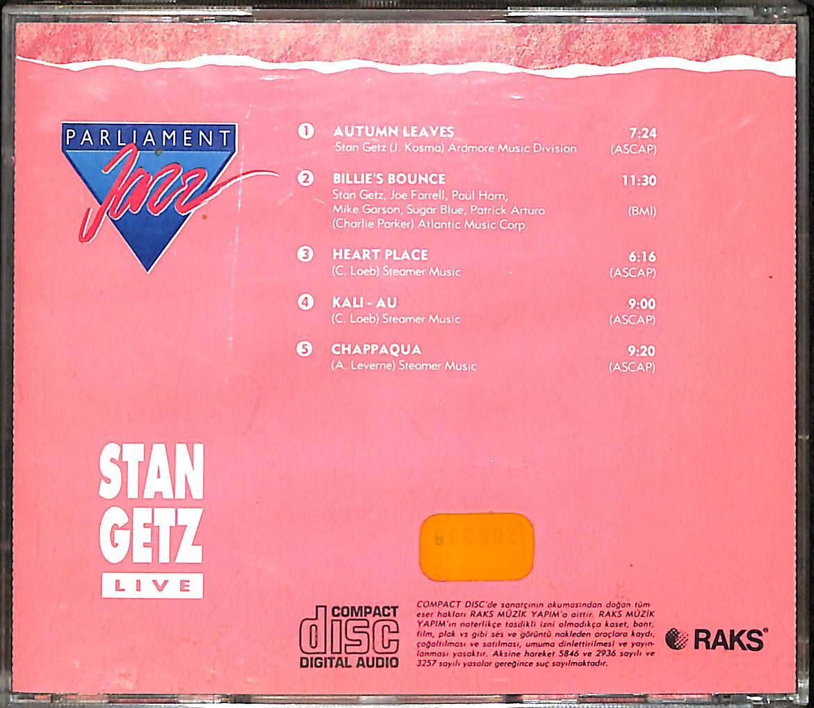 Parliament Jazz - Stan Getz CD (İkinci El) CD4454 - 2