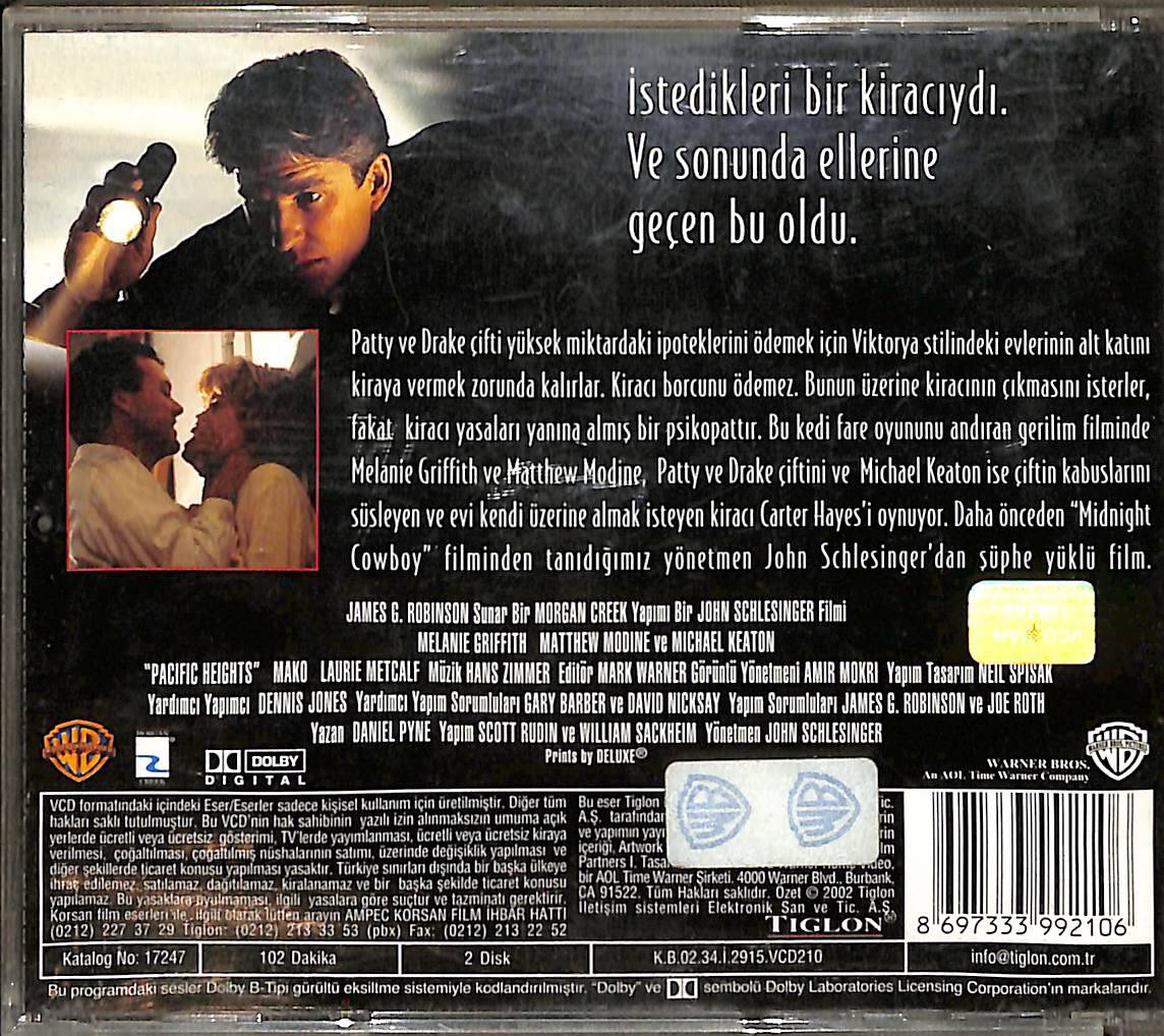 Pasifik Tepeleri – Pacific Heights (1990) Orijinal VCD Film VCD28770 - 2