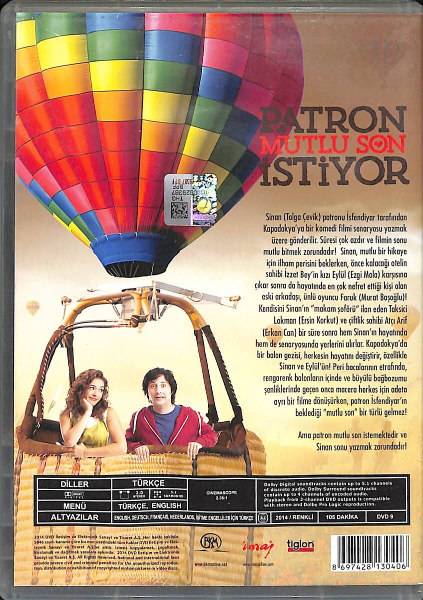 Patron Mutlu Son İstiyor – Orijinal DVD (İkinci El) * Tolga Çevik, Ezgi Mola, Murat Başoğlu, Erkan Can, Ersin Korkut – 2014 * DVD2976 - 2
