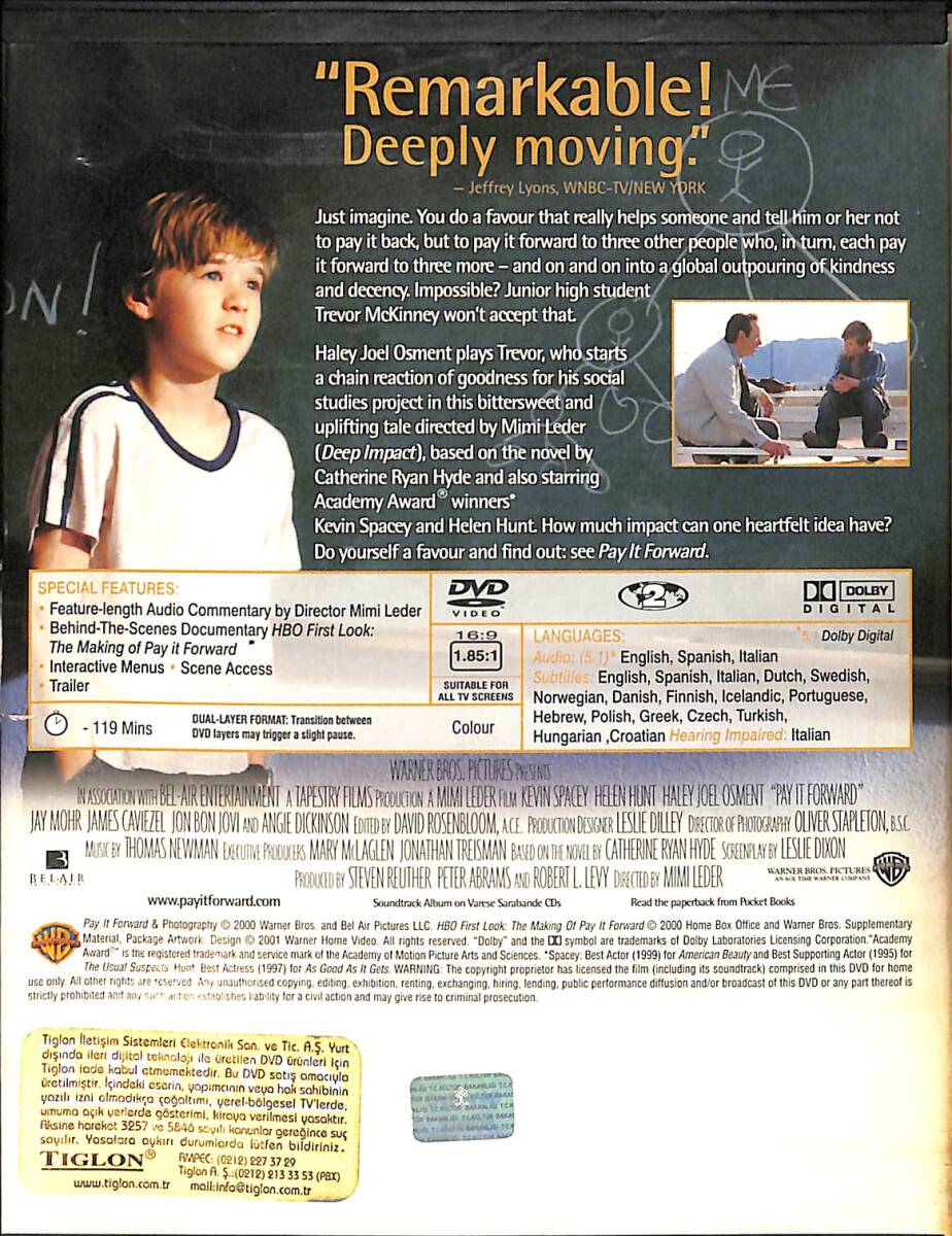 Pay İt Forward DVD Film (İkinci El) DVD2652 - 2