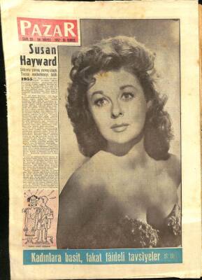 Pazar Dergisi Sayı 35 26 Mayıs 1957 - Kapak Susan Hayward - Charles Boyer ve Brigitte Bardot - Sabite Gülerman NDR68076 - 1