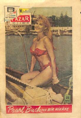Pazar Dergisi Sayı 74 23 Şubat 1958 - Kapak Maria Allasio - Kristof Kolomb`un Şatosu - Patricia Key - Denizler Altında 20000 Fersah Çizgiroman NDR68072 - 2