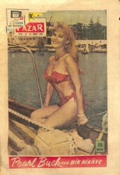 Pazar Dergisi Sayı 74 23 Şubat 1958 - Kapak Maria Allasio - Kristof Kolomb`un Şatosu - Patricia Key - Denizler Altında 20000 Fersah Çizgiroman NDR68072 - 1