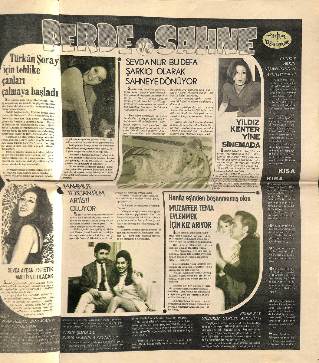 Pazar Gazetesi Günaydın Ekstra Eki 18 Ocak 1970 - Türkan Şoray İçin Tehlike Çanları Çalmaya Başladı - 1970 Kadınlar Yılı Olacak GZ141420 - 2