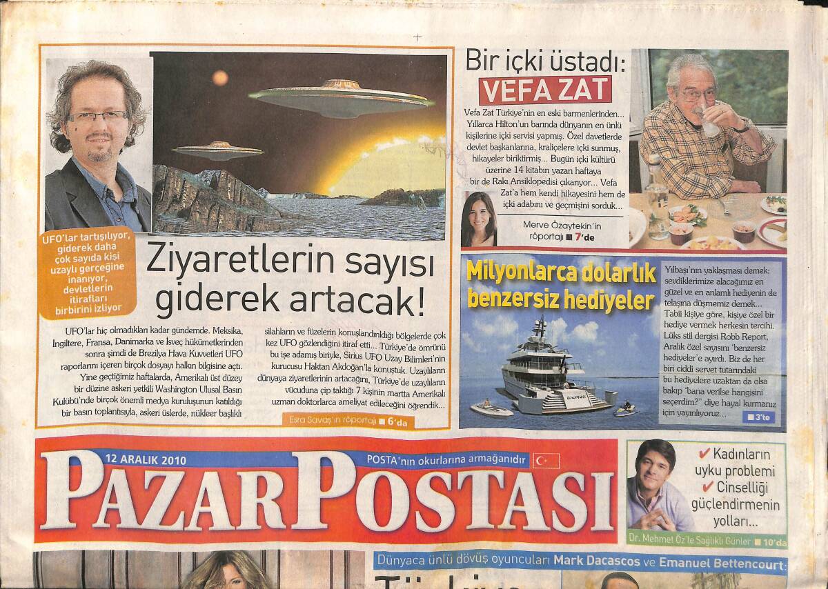 Pazar Postası 12 Aralık 2010 - Çağla Şikel Evliliği İle İlgili Çarpıcı Açıklamalar Yaptı! - Bir İçki Üstadı: Vefa Zat! GZ138803 - 1