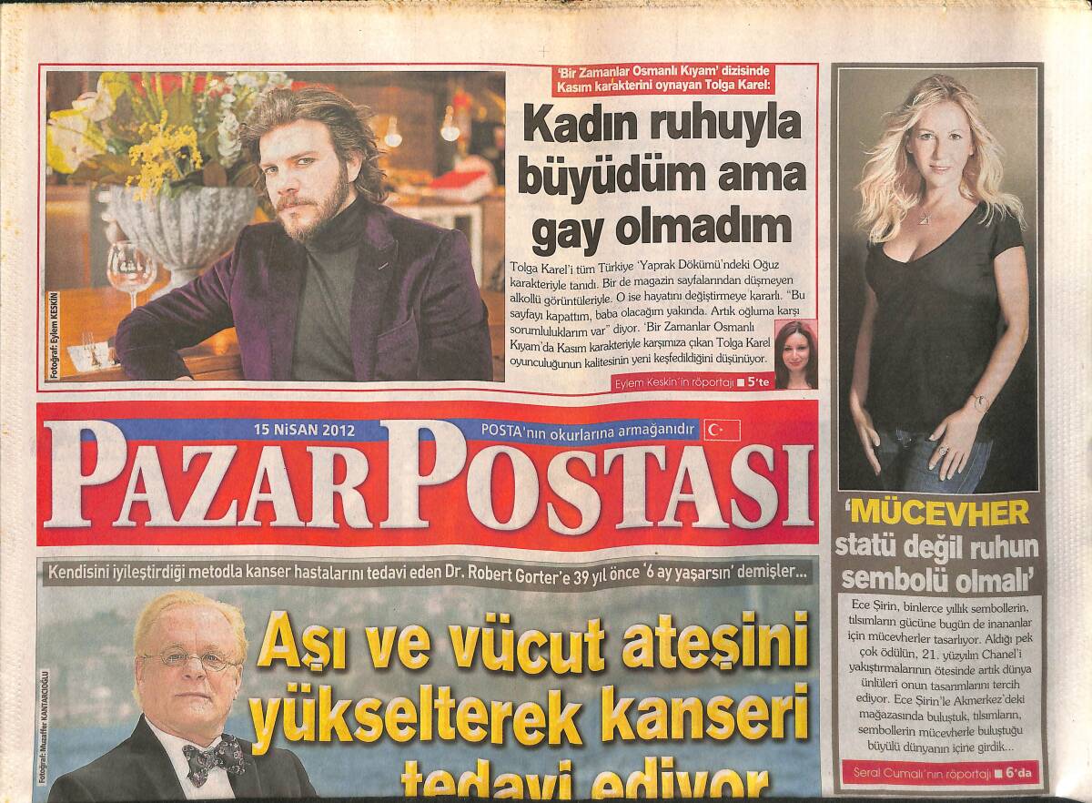 Pazar Postası Gazetesi 15 Nisan 2012 - Tolga Karel 