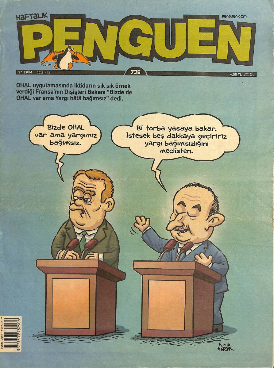 Penguen Mizah Dergisi 27 Ekim 2016 Sayı 736 NDR96475 - 1